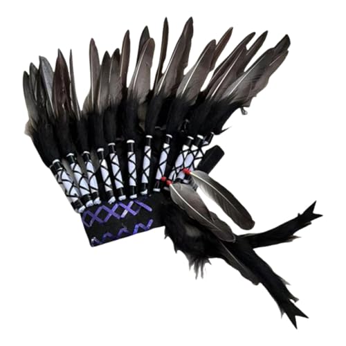 Dickly Federkopfschmuck im indianischen Stil, Foto-Requisiten für Kostüme, Zubehör, Style C von Dickly