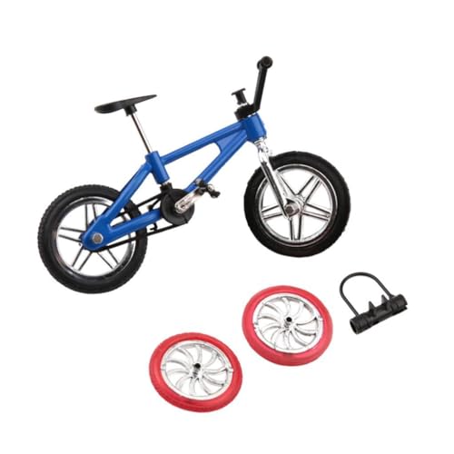 Dickly Fingerfahrrad-Spielzeug, Sportspiel, Lernspielzeug, Dekoration, ab 6 Jahren, Basteln für Kinder und Erwachsene, Funktionelles Miniatur-Fahrradmodell, Blau von Dickly