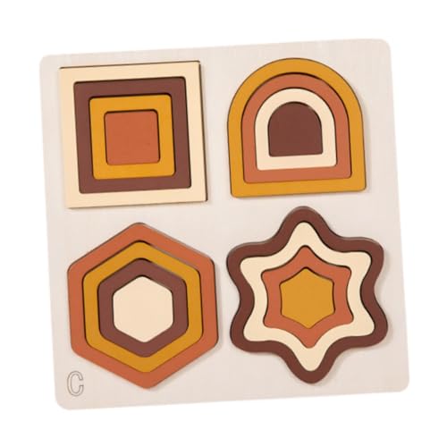Dickly Geometrische Form Sortierung Spielzeugaktivität Spielzeug tragbares Aktivität Sensorisches Spielzeug Holzpuzzle Geometrisches Board für 3 4 5 6 Jahre, Style C von Dickly