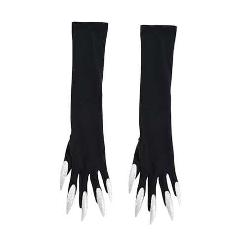 Dickly Halloween Kostüm Pfotenhandschuhe Leichtes Hexengeisterkostüm für Mottoparty, Silberner Nagel Dickly Halloween Kostüm Pfotenhandschuhe Leichtes Hexengeisterkostüm für Mottoparty, Silberner Nagel von Dickly