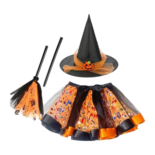 Dickly Hexenkostüm für Mädchen, Outfits, Cosplay-Zubehör, Halloween-Dekoration mit Hut, Rock, für Maskerade-Requisiten, Geburtstag, S Dickly Hexenkostüm für Mädchen, Outfits, Cosplay-Zubehör, Halloween-Dekoration mit Hut, Rock, für Maskerade-Requisiten, Geburtstag, S von Dickly