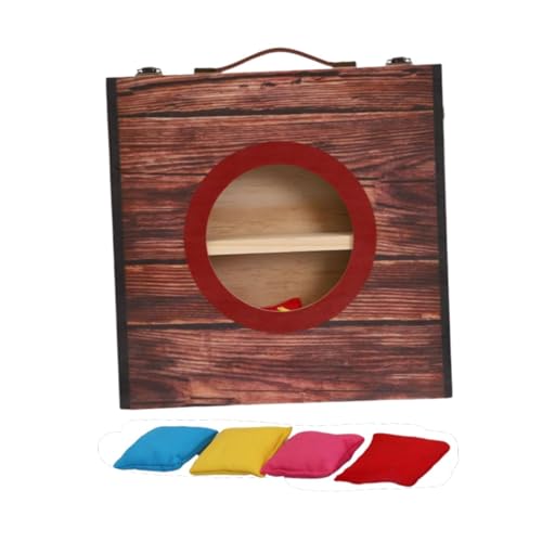 Dickly Holzdesktop Cornhole Game Tabletop Cornhole -Set mit 4 Bohnensäcken, die für den Innenraum im Freien gefaltet Werden können, Rot von Dickly