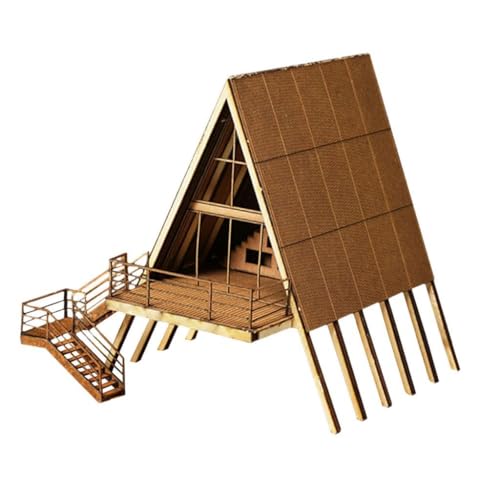 Dickly Holzmodell Kit Haus 3D Holz Puzzle Mini Gebäude Architektur für Mikrolandschaft, Ohne Boden von Dickly
