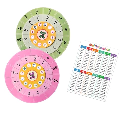 Dickly Holzmultiplikation Drehzahlmathematik Lernwerkzeug Unterricht Material Multiplikationsrad Spielzeug für Kinder im Klassenzimmer von Dickly