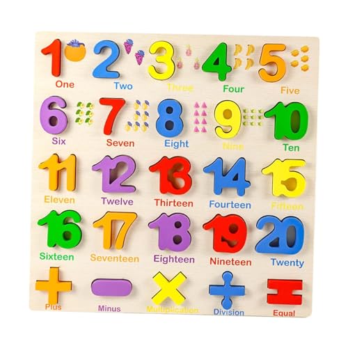 Dickly Holzpuzzle, Lernspielzeug, Feinmotorik-Blöcke, Spielzeug für den Kindergarten, 3 4 5 Jahre alte Kinder, Zahlenrätsel Dickly Holzpuzzle, Lernspielzeug, Feinmotorik-Blöcke, Spielzeug für den Kindergarten, 3 4 5 Jahre alte Kinder, Zahlenrätsel von Dickly