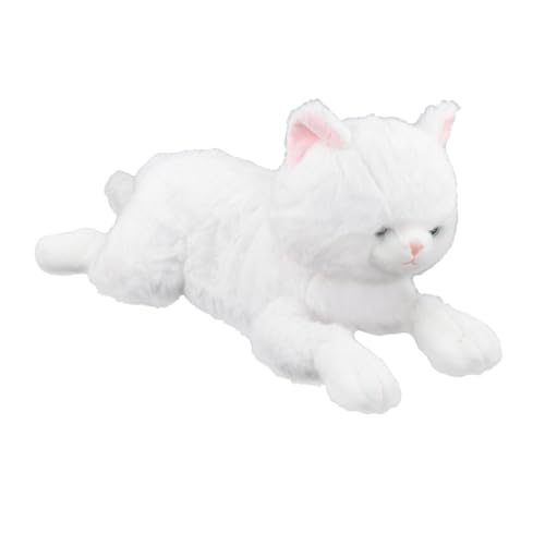 Dickly Katze Plüsch Kissen Spielzeug Jungen Mädchen Geburtstag Geschenk Stofftier Kissen Plüsch Puppe für Wohnzimmer, Weiß von Dickly