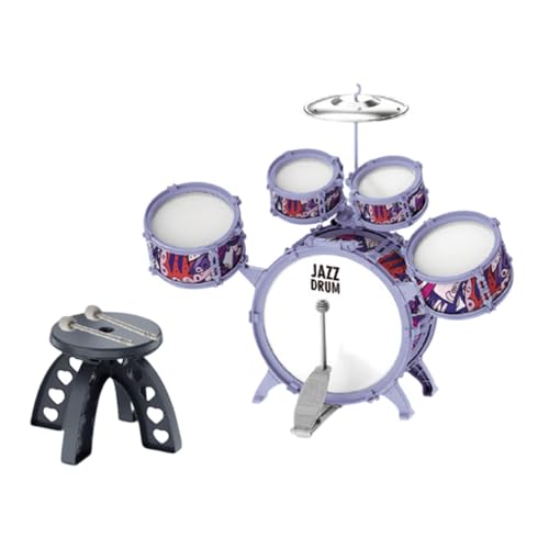 Dickly Kinder Kinder Drum Set Sensory Development Toy Pädagogikspielzeug mit Hockermusik Aufklärung für Geburtstagsgeschenk im Vorschulalter von Dickly