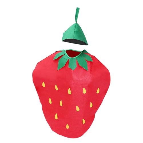 Dickly Kinder Obst Kostüm, Kostüm, Cosplay, Niedlicher Cartoon, Wiederverwendbar, Leicht, Outfit, Kinderkostüm für Karneval, Partyzubehör, Erdbeere Dickly Kinder Obst Kostüm, Kostüm, Cosplay, Niedlicher Cartoon, Wiederverwendbar, Leicht, Outfit, Kinderkostüm für Karneval, Partyzubehör, Erdbeere von Dickly