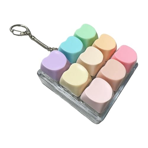 Dickly -Klicker-Spielzeug, Zappelspielzeug, Zeitvertreib, entspannend, lustige Geschenke für Erwachsene, tragbar, Regenbogenherz von Dickly