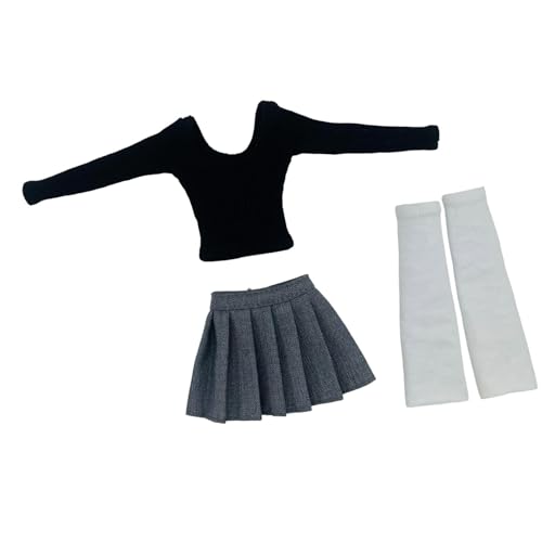 Dickly Langarm 1: 6 Frauen Tube Top Movable Model Outfit Mode Puppe Langarm Set Bralette für 12nch Skala weibliche Figur Puppe, Schwarz von Dickly