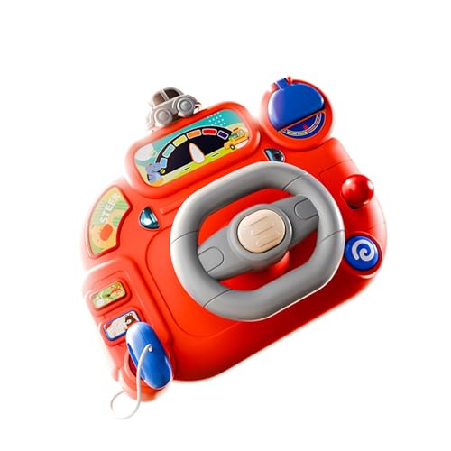 Dickly Lenkrad, Kinderwagen-Spielzeug, musikalisches Antriebsrad, Drehen und Lernen, Rollenspiel für motorische Fähigkeiten, Kleinkinder, Jungen und, Rot Dickly Lenkrad, Kinderwagen-Spielzeug, musikalisches Antriebsrad, Drehen und Lernen, Rollenspiel für motorische Fähigkeiten, Kleinkinder, Jungen und, Rot von Dickly