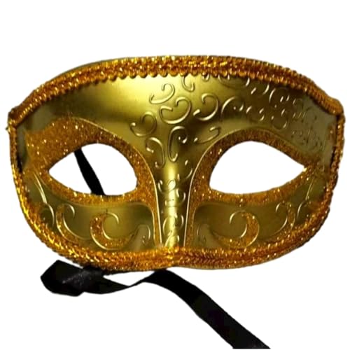 Dickly Maskerade-Maske, Kostümzubehör, halbe Gesichtsmaske, Requisiten für Tanz, Verkleidung, Maskerade, Gold von Dickly