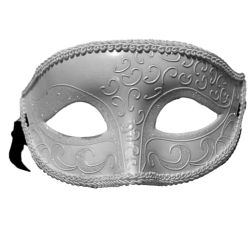 Dickly Maskerade-Maske, Kostümzubehör, halbe Gesichtsmaske, Requisiten für Tanz, Verkleidung, Maskerade, Weiß von Dickly