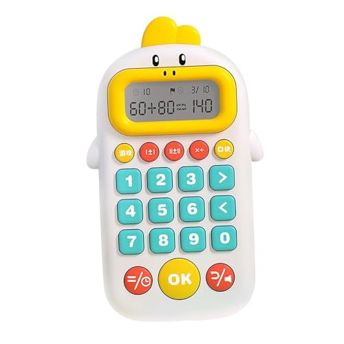 Dickly Mathe Spiel, Mathe Spielzeug, Interaktives Training, Schulbedarf, Lernspielzeug, Elektronischer Taschenrechner für Kinder, Jungen Und Mädchen Im Alter, Weiß von Dickly