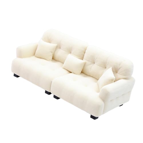 Dickly Miniatur-Puppenhaus-Sofa, Miniatur-Spielzeug, Modell, Spielzeug-Wohnzimmer mit Kissen, Puppenhaus-Couch, 1 12 Beige Dickly Miniatur-Puppenhaus-Sofa, Miniatur-Spielzeug, Modell, Spielzeug-Wohnzimmer mit Kissen, Puppenhaus-Couch, 1 12 Beige von Dickly