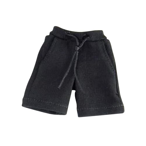 Dickly Miniatur-Shorts im Maßstab 1:12, männliche Figur, Hosen, Kostüm, Puppen, Anziehzubehör, stilvolles Outfit für 15,2 cm große Soldatenfiguren, Schwarz von Dickly