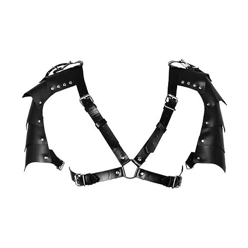Dickly Mittelalterlicher Schulter-Schulterschutz-Umhang, Steampunk-PU-, verstellbare Schulter-Arm-Schnallen, Körper-Brustgeschirr für Nachtclubs von Dickly