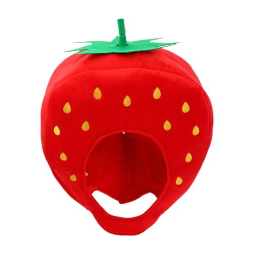 Dickly Niedliche Plüschhut Erdbeer dekorative Stirnbandkappe für Event Dress Up Cosplay von Dickly