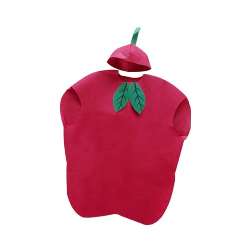 Dickly Obst-Kostüm-Outfit für Erwachsene, dekorativ, neuartig, bequemes Essen, Cosplay-Kostüme, Anzieh-Requisiten für vorgetäuschtes Spielen, Maskerade, Apfel von Dickly
