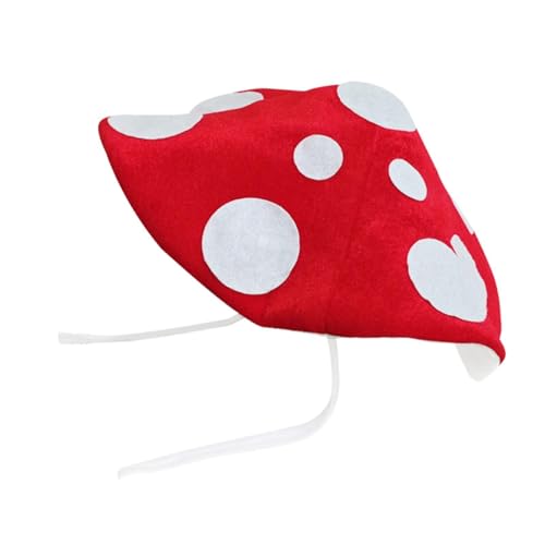 Dickly Pilzhut, Neuheit, warme Partykappe für Maskerade, Verkleidung, Cosplay, Party, Bar, Rot von Dickly