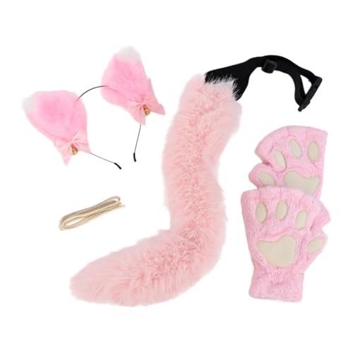 Dickly Plüsch-, Pfoten und Schwanz-Set, Requisiten, Tier-Cosplay-Set für Bühnenauftritte, Rosa Dickly Plüsch-, Pfoten und Schwanz-Set, Requisiten, Tier-Cosplay-Set für Bühnenauftritte, Rosa von Dickly