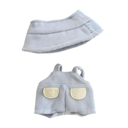 Dickly Plüschpuppe Playsuit Kleid mit Hutfoto -Requisiten Kostüme für 15 cm/17 cm Puppe, Blauer Hut von Dickly