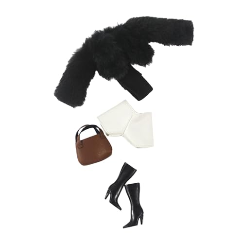 Dickly Puppen-Mini-Kleidungsset im Maßstab 1:6, Puppen-Outfit mit Zubehör, Rollenspiel-Spielzeug für BJD, Schwarz Dickly Puppen-Mini-Kleidungsset im Maßstab 1:6, Puppen-Outfit mit Zubehör, Rollenspiel-Spielzeug für BJD, Schwarz von Dickly