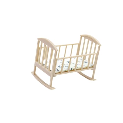 Dickly Puppenhaus Babybett Miniatur Puppenwiege Schlafzimmer Zubehör Modell Spielzeug Mini Babybett Szene Gefertigt Spielzeit Dekoration, Holz Dickly Puppenhaus Babybett Miniatur Puppenwiege Schlafzimmer Zubehör Modell Spielzeug Mini Babybett Szene Gefertigt Spielzeit Dekoration, Holz von Dickly