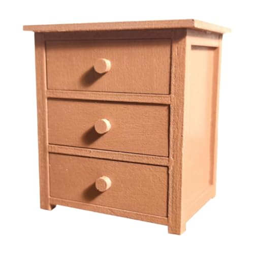 Dickly Puppenhaus Miniatur Schrank Möbel 3 Schubladen Schrank Modell Spielzeug für Ornament von Dickly