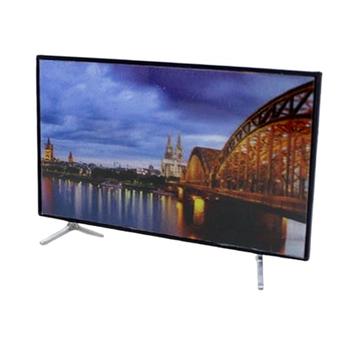 Dickly Puppenhausfernseher im Maßstab 1:12 mit Ständer, Miniatur-TV-Simulationsgerät für Wohnzimmer, 8.3 cm X 4.7 cm Dickly Puppenhausfernseher im Maßstab 1:12 mit Ständer, Miniatur-TV-Simulationsgerät für Wohnzimmer, 8.3 cm X 4.7 cm von Dickly
