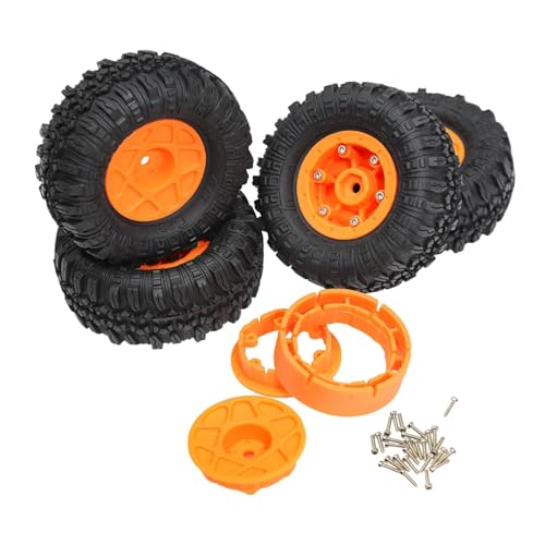 Dickly RC Crawler Reifen Simulation Räder Offset Felgen Gummi Reifen für 4WD Auto Modell, Orange Dickly RC Crawler Reifen Simulation Räder Offset Felgen Gummi Reifen für 4WD Auto Modell, Orange von Dickly