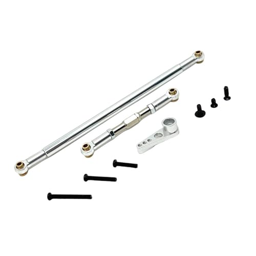 Dickly RC-Lenkstange aus Metall, zu installierende Teilemodifikation, Zugstange und Servoarm mit Schraube für MN86 MN128 Fahrzeugauto, Silber Dickly RC-Lenkstange aus Metall, zu installierende Teilemodifikation, Zugstange und Servoarm mit Schraube für MN86 MN128 Fahrzeugauto, Silber von Dickly