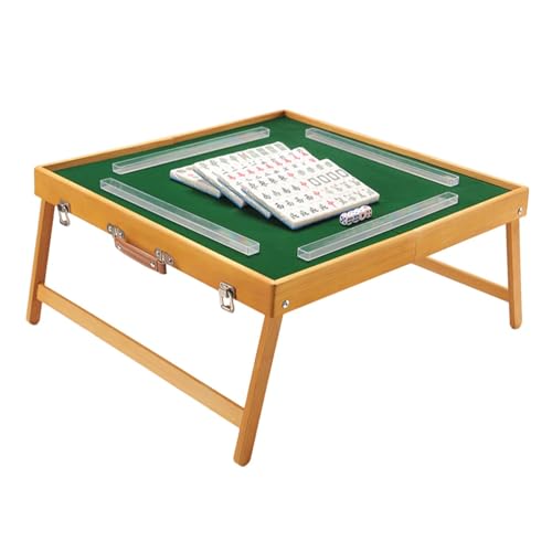 Dickly Reise-Mahjong-Tisch, klappbar, chinesisches Mahjong-Set, chinesischer traditioneller Mahjong-Spieltisch für Zuhause, Geburtstagsfeier, Neujahr, mit Mahjong-Steinen von Dickly
