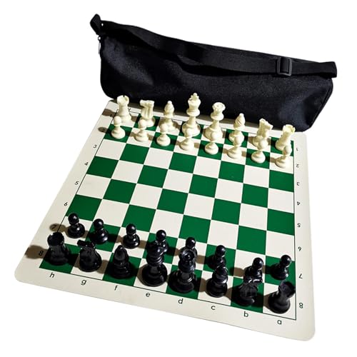 Dickly Schachbrettspiel-Set, Reise-Schachspiel, tragbares Schachspiel, Lernspielzeug, Strategiebrett mit Aufbewahrungstasche für 2 Spieler, Anfänger von Dickly