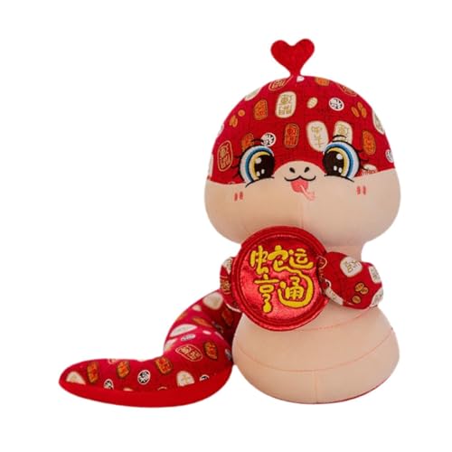 Dickly Schlangengefüllte Tierspielzeug Tiergefüllte Schlange Figur Plüsch Schlangenpuppe für das chinesische Neujahr, Rot, 25cm Dickly Schlangengefüllte Tierspielzeug Tiergefüllte Schlange Figur Plüsch Schlangenpuppe für das chinesische Neujahr, Rot, 25cm von Dickly