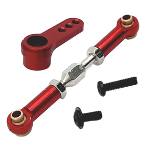 Dickly Servo Link Rod Linkage Rod End Ersatzteile RC Car Push Rods Metal Steering Rod für 16207 16210 16208 1:16 RC Hobby Car, Rot von Dickly
