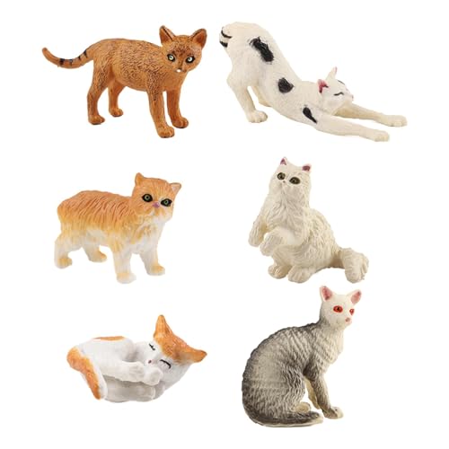 Dickly Simulation Katze Spielzeug Tier Modell Arbeitsplatte Dekorative Figur Ornament für Geburtstag Einweihungsparty Haushalts Geschenke Kinder, Stil b von Dickly