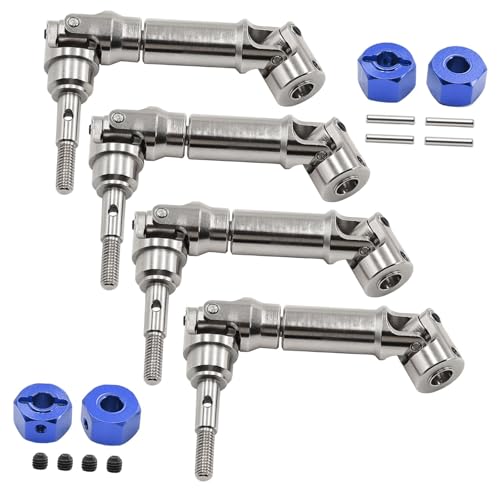 Dickly Vordere und hintere Universal-Antriebswellenteile, Montagekupplung, Ersatz für RC-Metall-CVD-Antriebswelle für 1/10 RC für 4x4 2WD-Autos, Blau Dickly Vordere und hintere Universal-Antriebswellenteile, Montagekupplung, Ersatz für RC-Metall-CVD-Antriebswelle für 1/10 RC für 4x4 2WD-Autos, Blau von Dickly