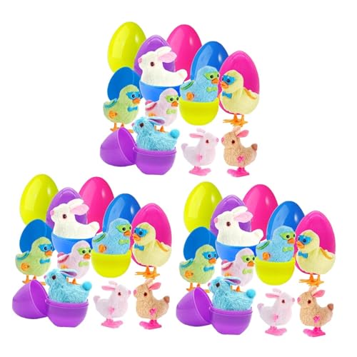 Dickly Vorgefüllte Ostereier mit Plüschpuppen, Korbfüller, Geschenk, Befüllbare Eier, Stofftiere für Kinder, Erwachsene , 24 von Dickly