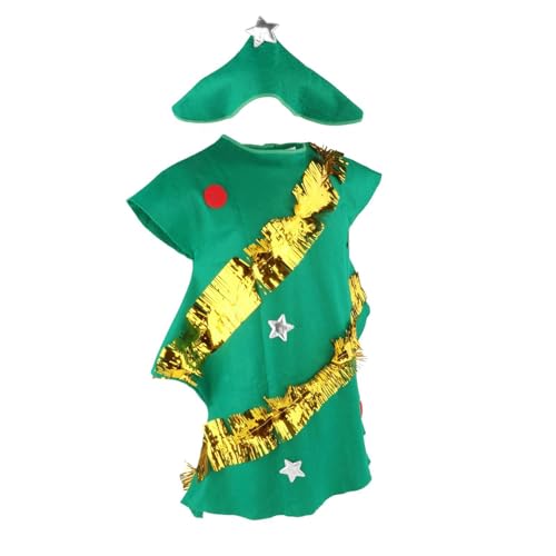 Dickly Weihnachtsbaum-Kostüm mit Hut, Cosplay, leicht, für Frauen, Rollenspiele, Verkleiden für Festivals, Feiertage, Mottopartys von Dickly