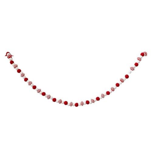 Dickly Weihnachtsgirlande aus Filzkugeln, und weiß, Wimpelkette für drinnen und draußen von Dickly