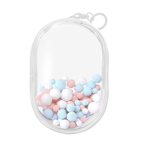 Dickly Winzige Puppentasche, Mini Puppen Aufbewahrungstasche, Staubdicht, Tragbar, für Den Außenbereich, Transparente Puppen Ausstellungstasche Aus PVC für A, Klares L mit Kugeln von Dickly