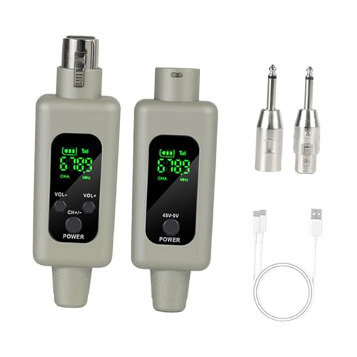 Dickly XLR -Mikrofonadapter -Set -Kabelmikrofonsystem Kit 100 -Fuß -Bereich wiederaufladbar XLR -Mikrofon -Adapter -Kit für Audiomischer, Grau, 1 von 1 von Dickly