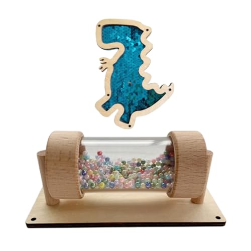 Dickly Zubehör für Busy Boards, Dinosaurier Musikspielzeug mit Pailletten, DIY Regenmacher Spielzeug, Rainmaker Busy Board für Jungen Und Mädchen, Blauer Dinosaurier von Dickly