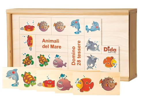 Dida - Das Domino Meerestiere Ist EIN Kinderspiel Für Kleinkinder, Aber Auch EIN Gesellschaftsspiel Für Die Ganze Familie. Das Holzdomino Ist Auch Ideal Für Den Kindergarten von Dida