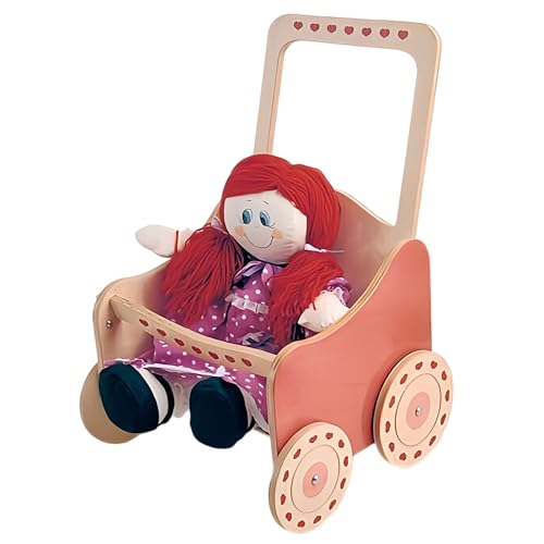 Dida - Puppenwagen Natur aus Holz, Großer Puppenwagen für Puppen bis zu 50 cm, Rollenspielzeug für Kinder von 2 bis 4 Jahren, Ideal für die Kreative Entwicklung Dida - Puppenwagen Natur aus Holz, Großer Puppenwagen für Puppen bis zu 50 cm, Rollenspielzeug für Kinder von 2 bis 4 Jahren, Ideal für die Kreative Entwicklung von Dida