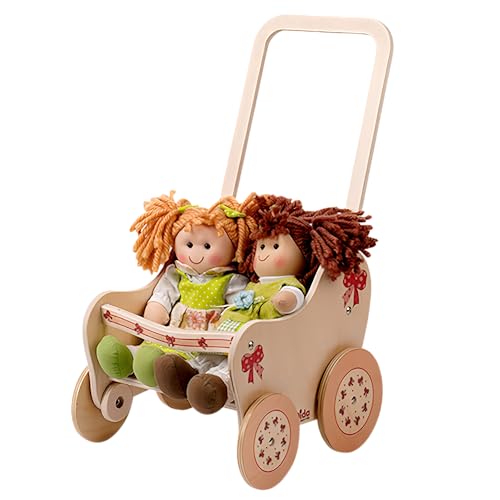 Dida - Der Puppenbuggy Aus Holz Dekoration Schleife Ist EIN Holzpuppenwagen Für Kleinkinder Nützlich Auch Als Lauflern Wagen von Dida