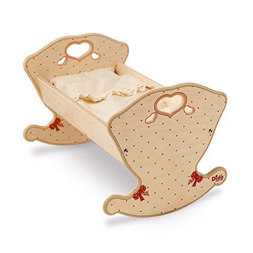 Dida - Kleine Puppenwiege Aus Holz Mit Matratze Und Kopfkissen + Bettlaken Für Puppen Bis 35 cm Grösse - Dekoration: Schleifen. Ideal Für Die Puppenecke im Kindergarten Und In der Kinderkrippe Dida - Kleine Puppenwiege Aus Holz Mit Matratze Und Kopfkissen + Bettlaken Für Puppen Bis 35 cm Grösse - Dekoration: Schleifen. Ideal Für Die Puppenecke im Kindergarten Und In der Kinderkrippe von Dida