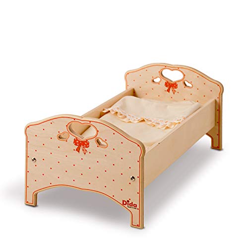 Dida - Puppenbett Aus Holz Mit Matratze Und Kopfkissen + Bettlaken Für Puppen Bis 35 cm Grösse - Dekoration: Schleife. Ideal Für Die Puppenecke Im Kindergarten Und In Der Kinderkrippe Dida - Puppenbett Aus Holz Mit Matratze Und Kopfkissen + Bettlaken Für Puppen Bis 35 cm Grösse - Dekoration: Schleife. Ideal Für Die Puppenecke Im Kindergarten Und In Der Kinderkrippe von Dida