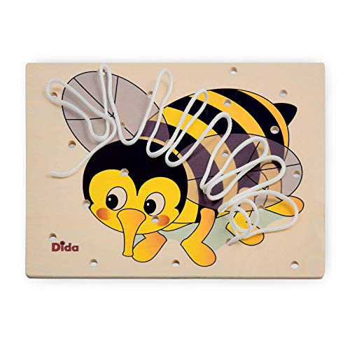 Dida - Schnürspiel Biene - Das Fädelspiel Mit Schnürsenkel Zur Förderung Der Feinmotorik Der Kinder - Aktivitäten Montessori Für Kindergärten Und Vorschulen von Dida